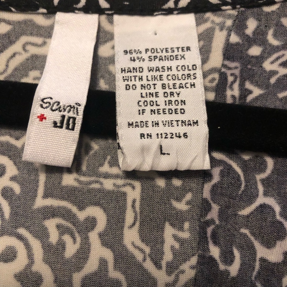 Sami Jo Floral  Black and White Dress GUC - Picture 5 of 6